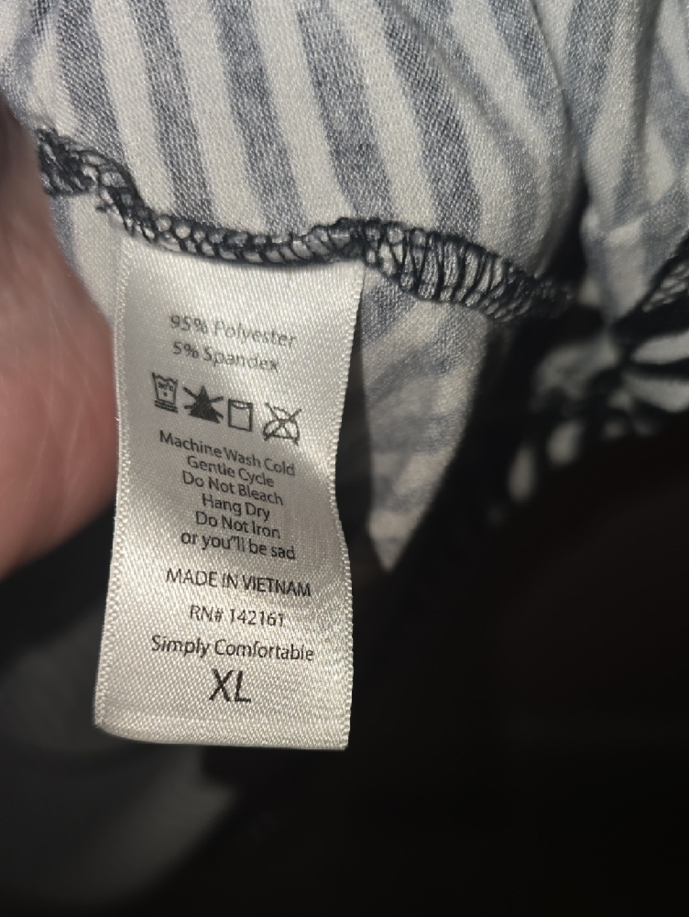 LuLaRoe Carly Black & White Striped High-Low Tee Dress - Picture 3 of 6